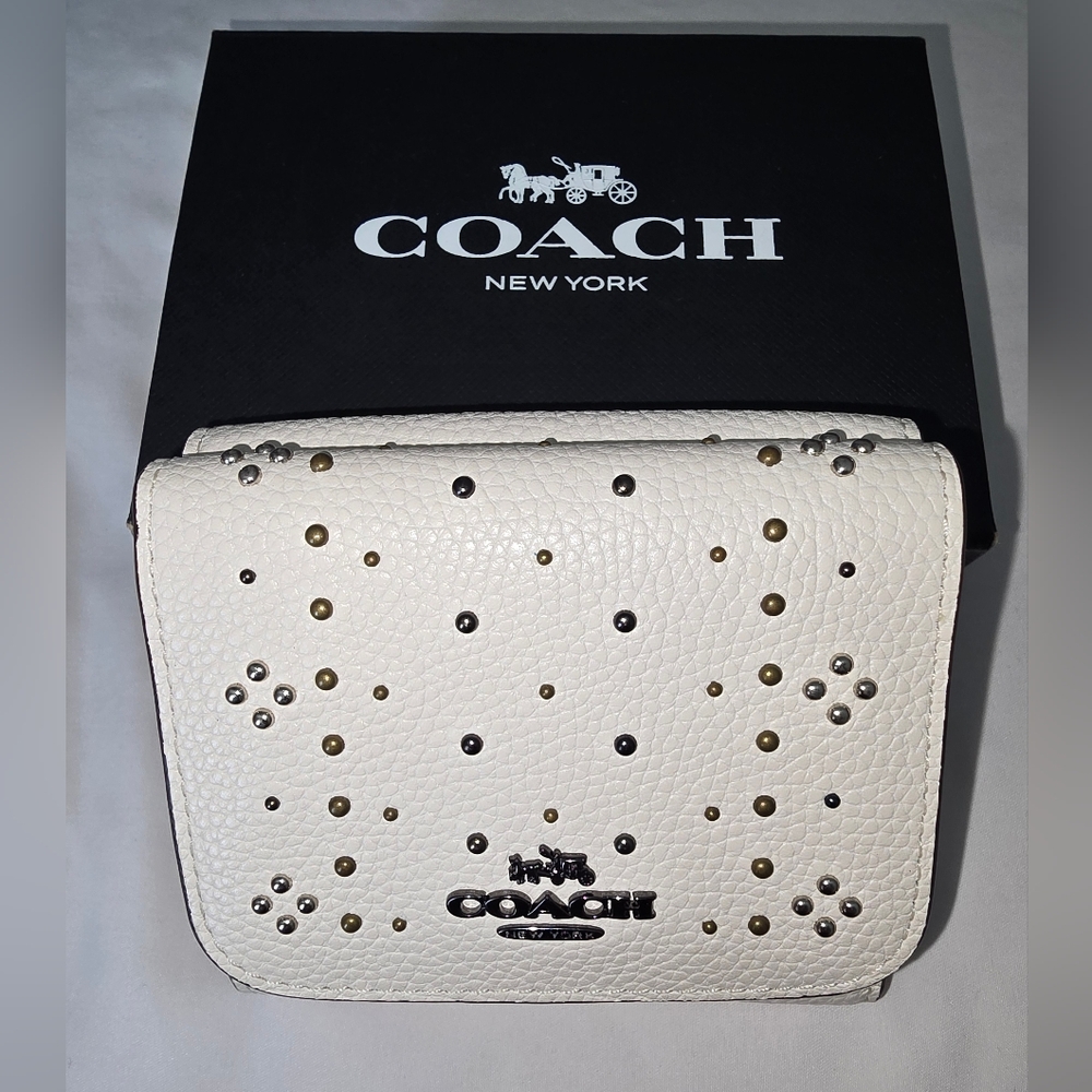 Coach Ivory White Rivet Wallet
